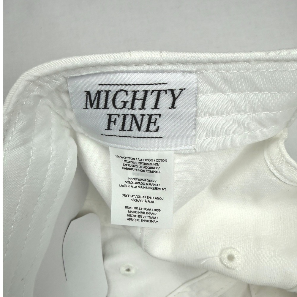 Mighty Fine Malibu Beach Pickle Ball Baseball Cap White Cotton Adjustable NWT - Picture 3 of 3